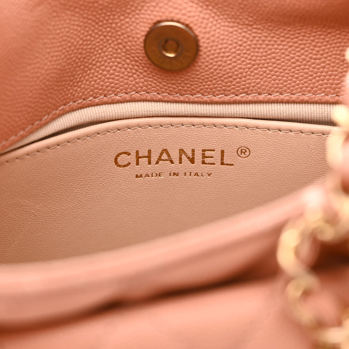 Caviar Quilted Small Wavy CC Hobo Coral
