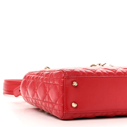 Christian Dior Lambskin Cannage Small Lucky Badges My Lady Dior Red 9 of 10