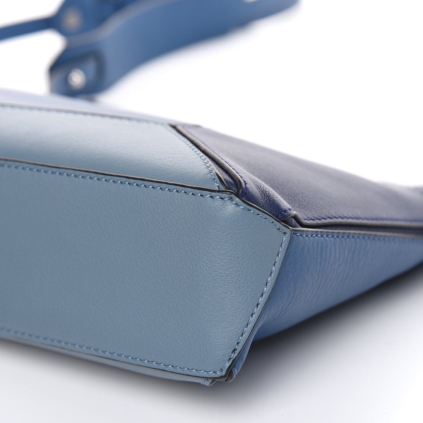Calfskin Mini Puzzle Bag Marine Stone Steel Blue