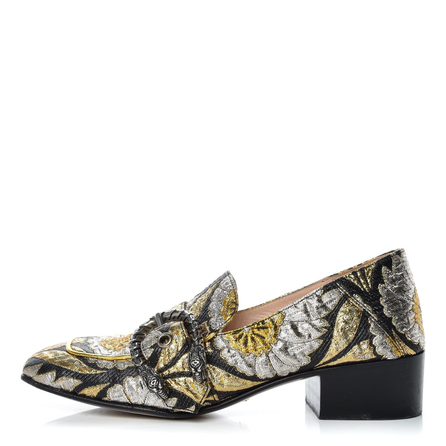 Gucci Brocade Floral Jacquard Dionysus Loafers 36.5 Black 1 of 12
