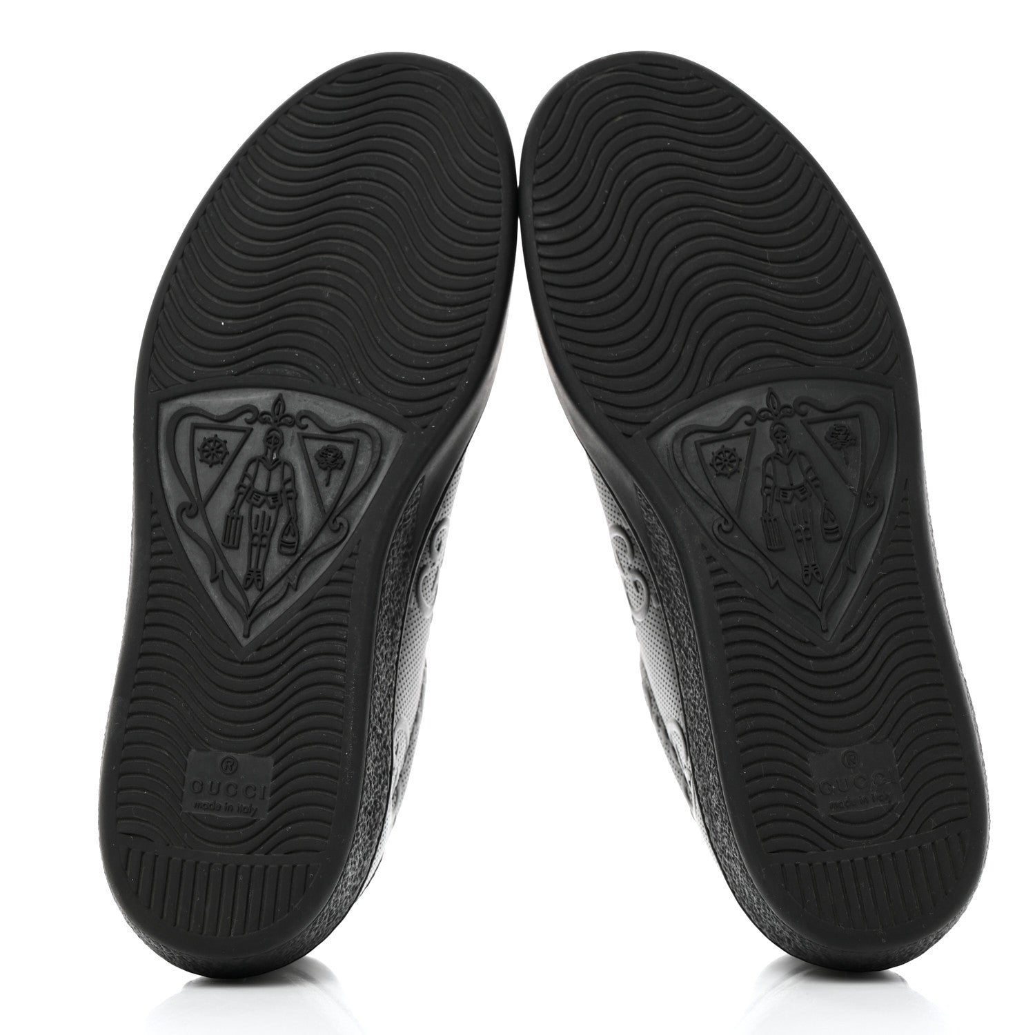 Gucci Calfskin GG Tennis Embossed Mens Ace Sneakers 5 Black 5 of 8