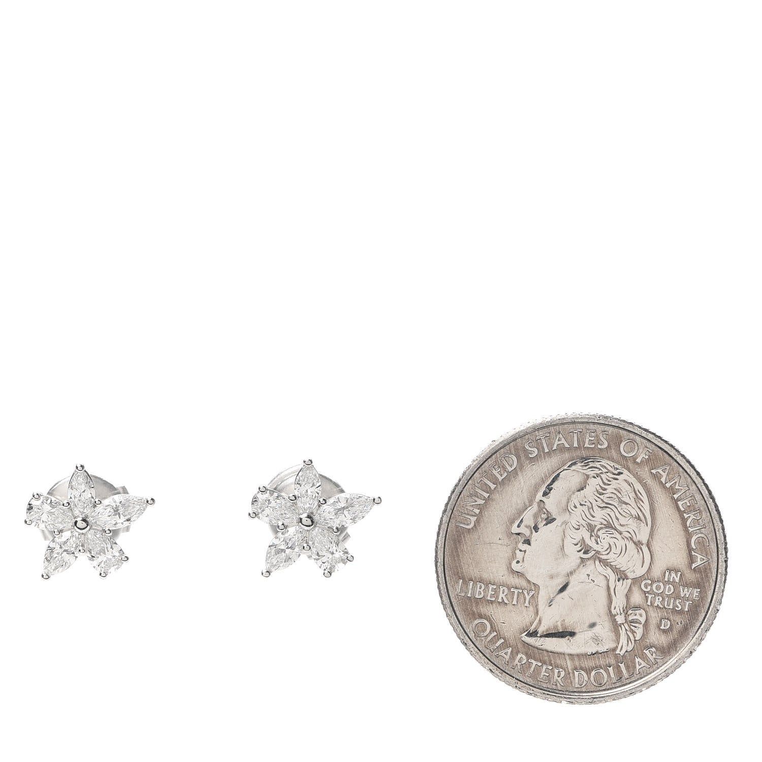 Tiffany Platinum Diamond Medium Victoria Mixed Cluster Earrings 2 of 5