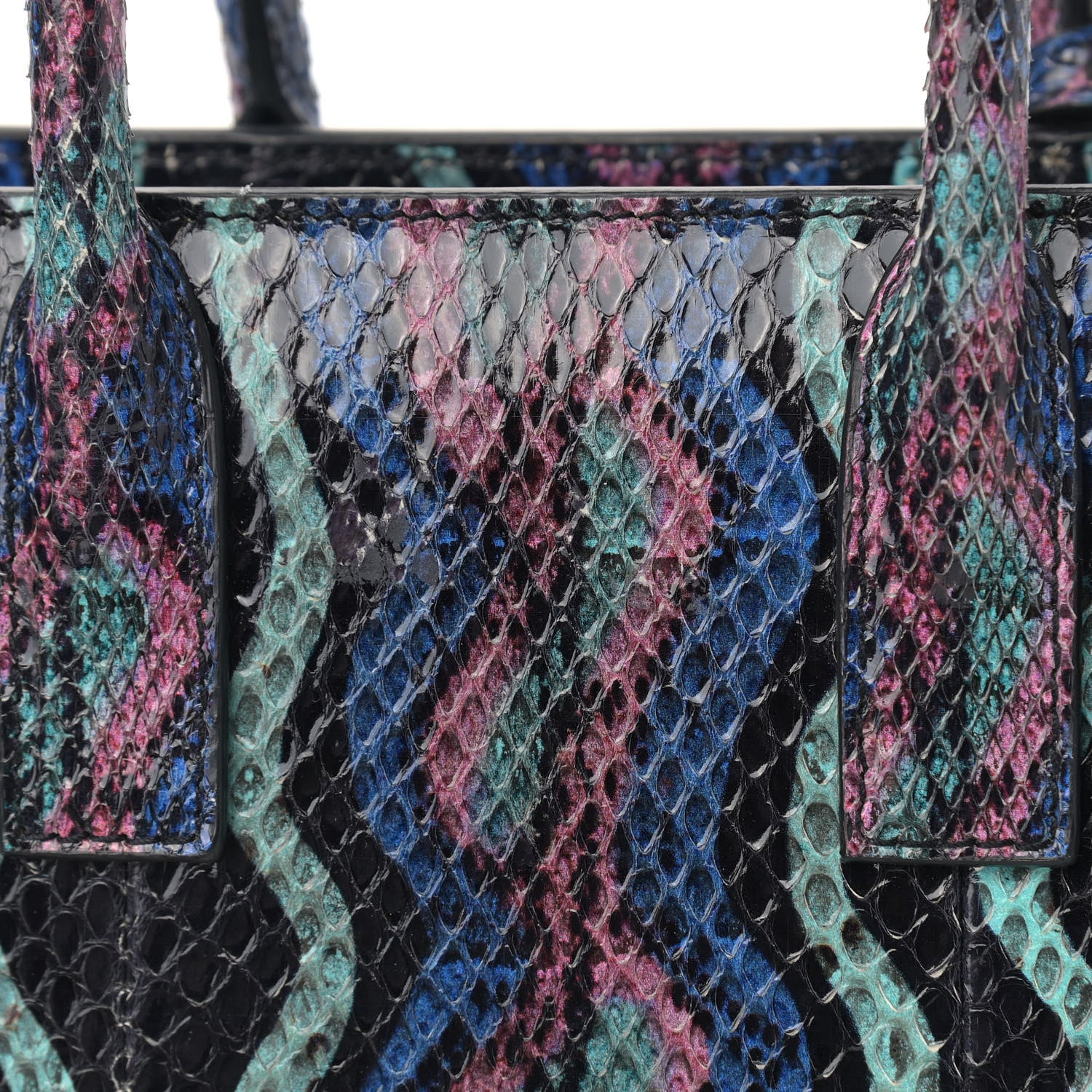 Saint Laurent Snakeskin Curvy Stripe Nano Sac De Jour Multicolor 17 of 23