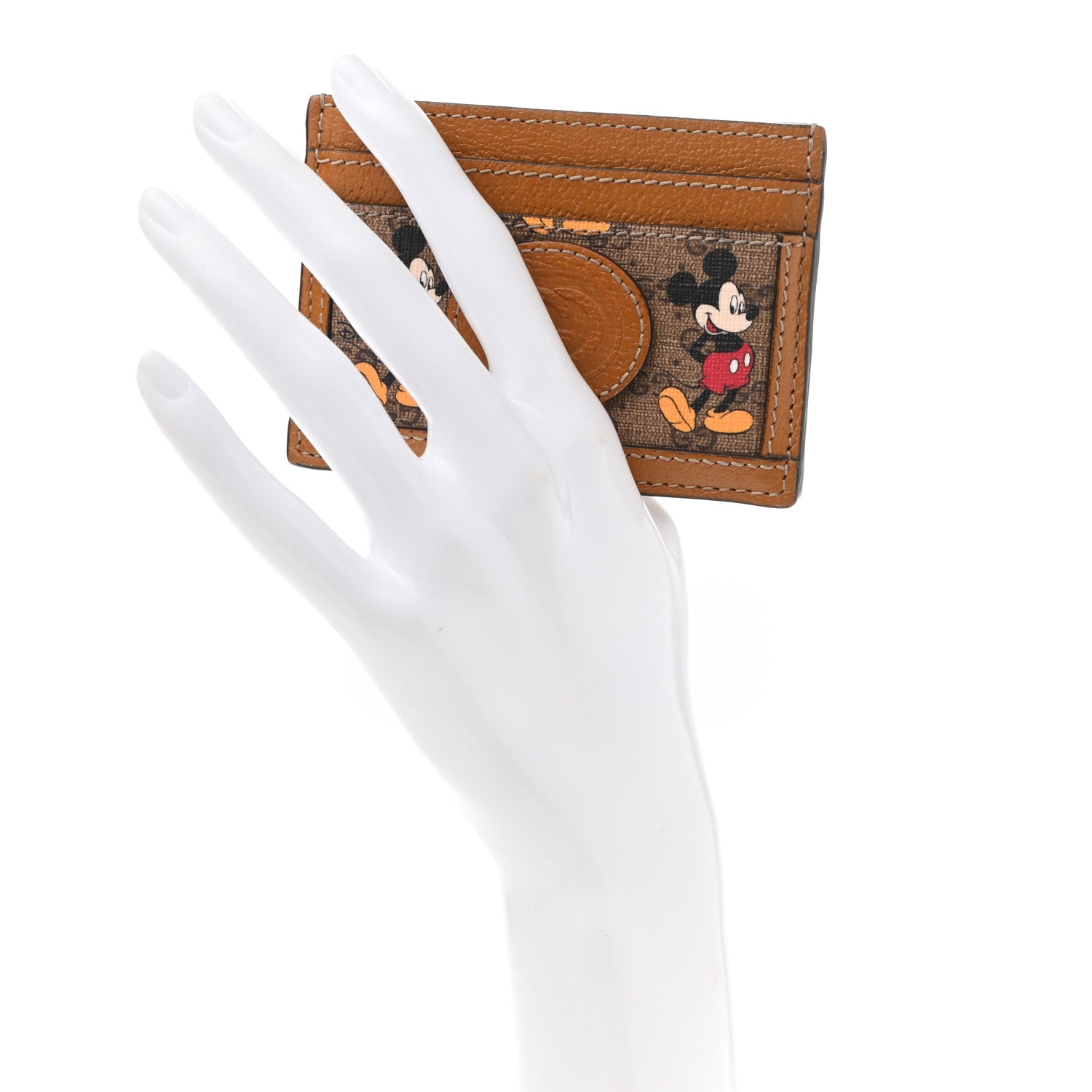 Gucci X DISNEY Mini Vintage GG Supreme Monogram Mickey Mouse Card Holder Beige Vintage Sun Oil 2 of 8
