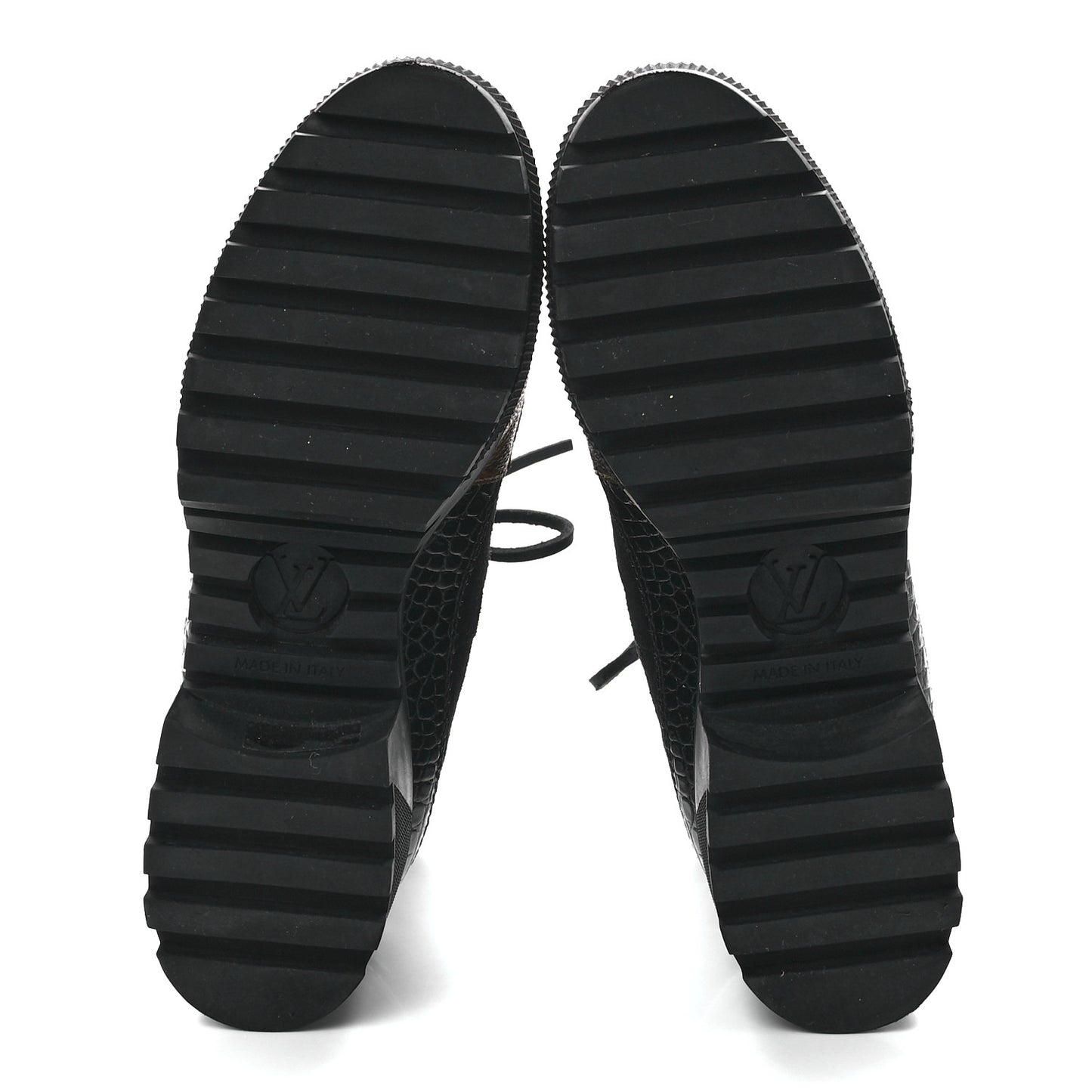 Suede Calfskin Monogram Laureate Platform Desert Boots 37 Black