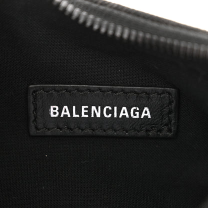 Balenciaga Washed Frayed Denim Crystal Le Cagole Shoulder Bag XS Black 7 of 17