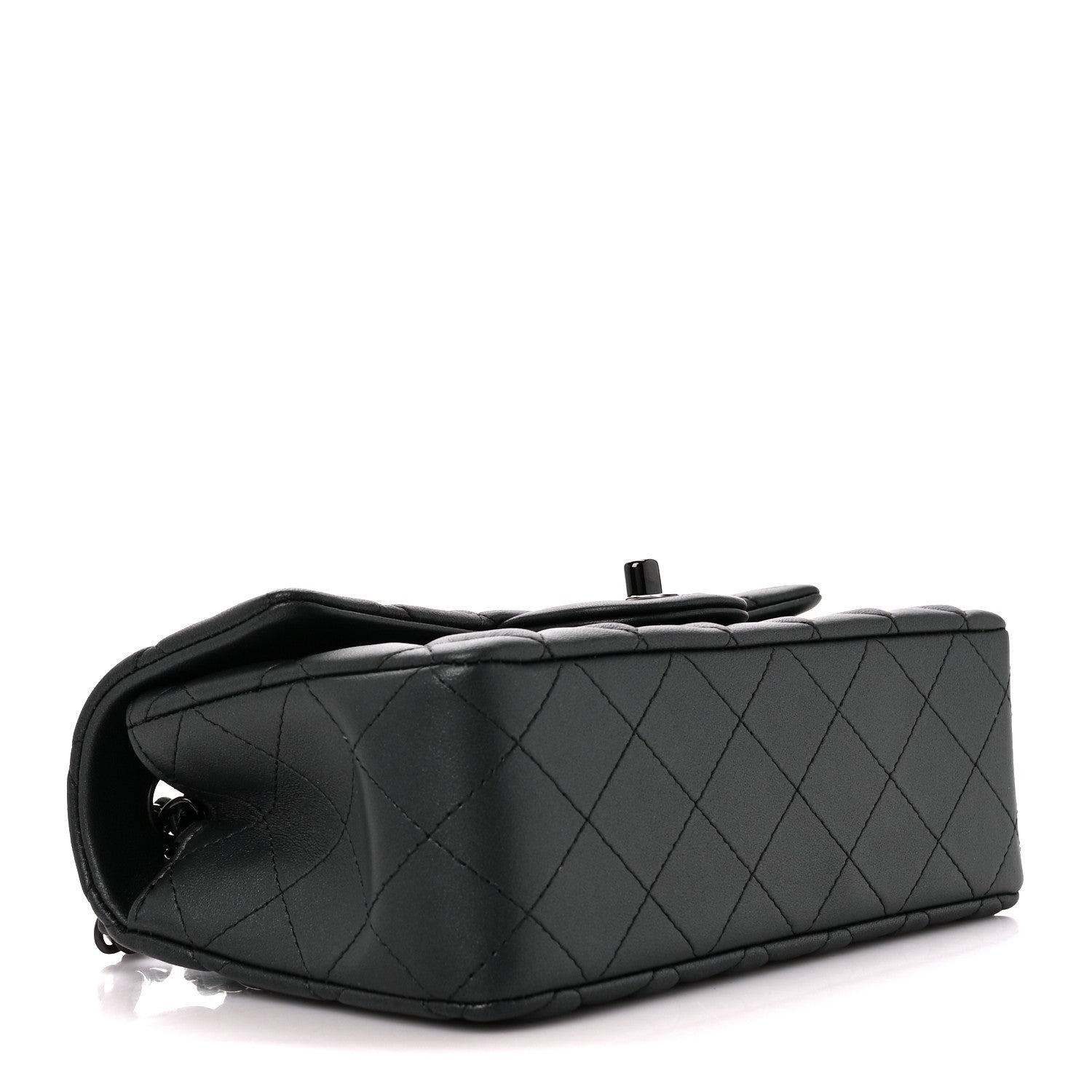 Chanel Lambskin Quilted Mini Rectangular Flap So Black 4 of 12