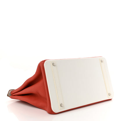 Hermes Togo Casaque Birkin 40 Sanguine White 4 of 11