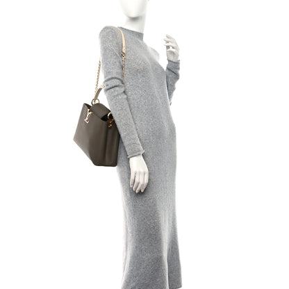 Louis Vuitton Taurillon Capucines MM Smokey Brown Green Creme Pink 2 of 8
