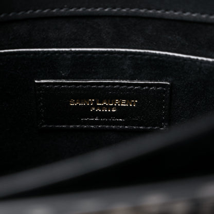 Saint Laurent Calfskin Polka Dot Medium Monogram Sunset Black White 7 of 11