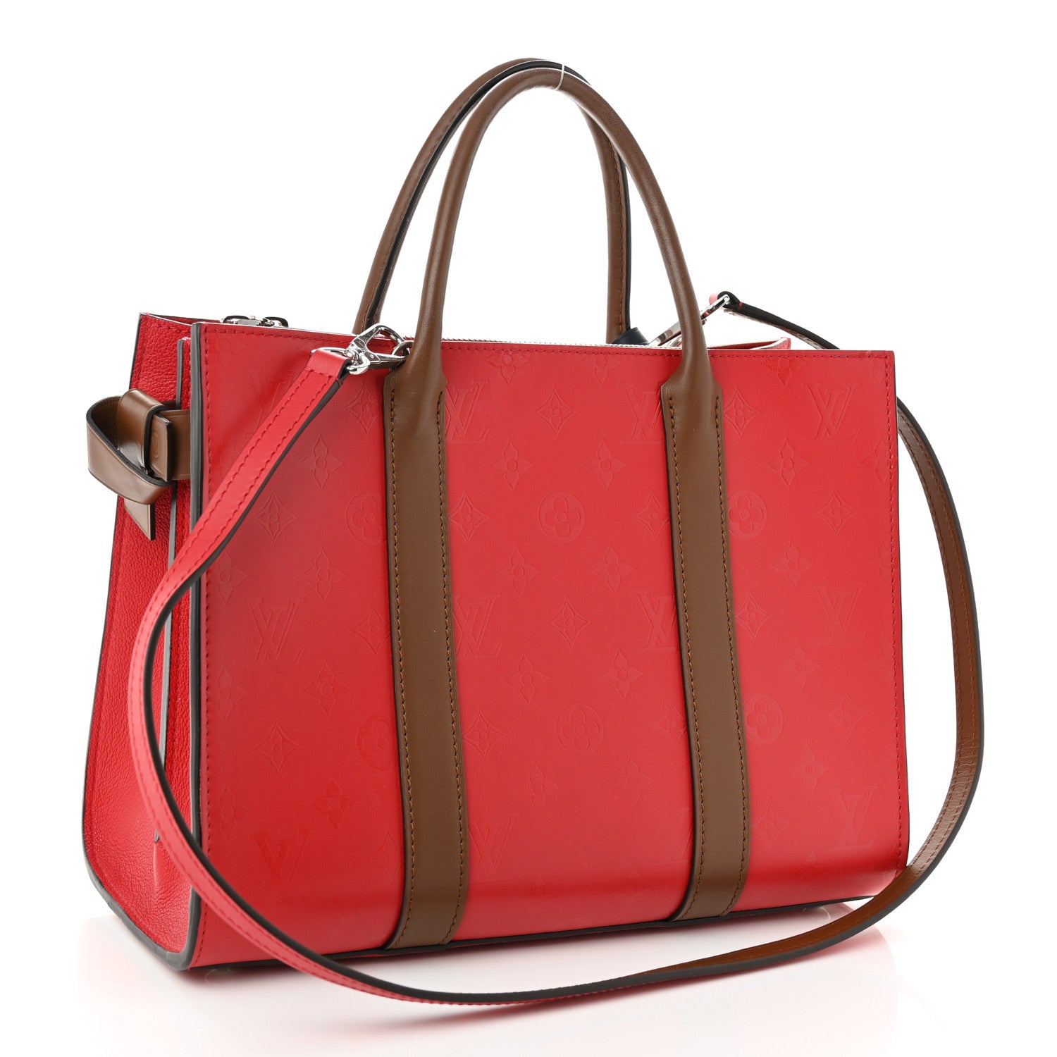 Louis Vuitton Monogram Cuir Plume Very Tote MM Rubis Noisette 3 of 10