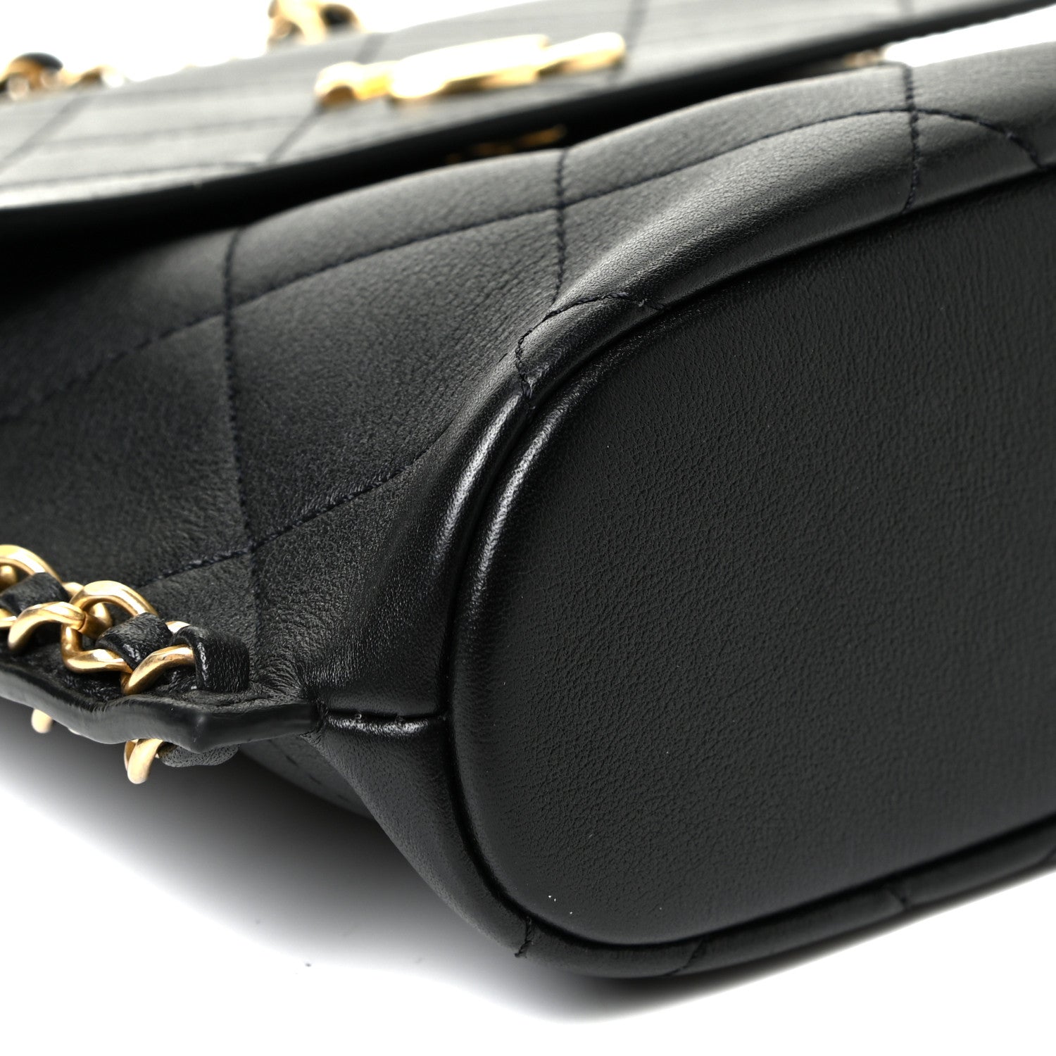 Chanel Calfskin Quilted Chain Small Hobo Bag Black 7 of 8