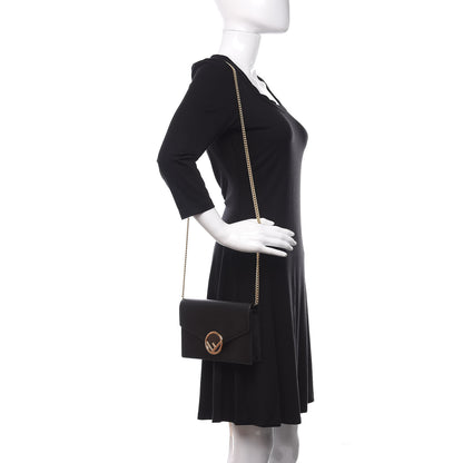 Fendi Vitello Cruise F is Fendi Medium Envelope Wallet on Chain Black 2 of 11