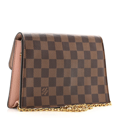Louis Vuitton Damier Ebene Croisette Chain Wallet Magnolia 3 of 12