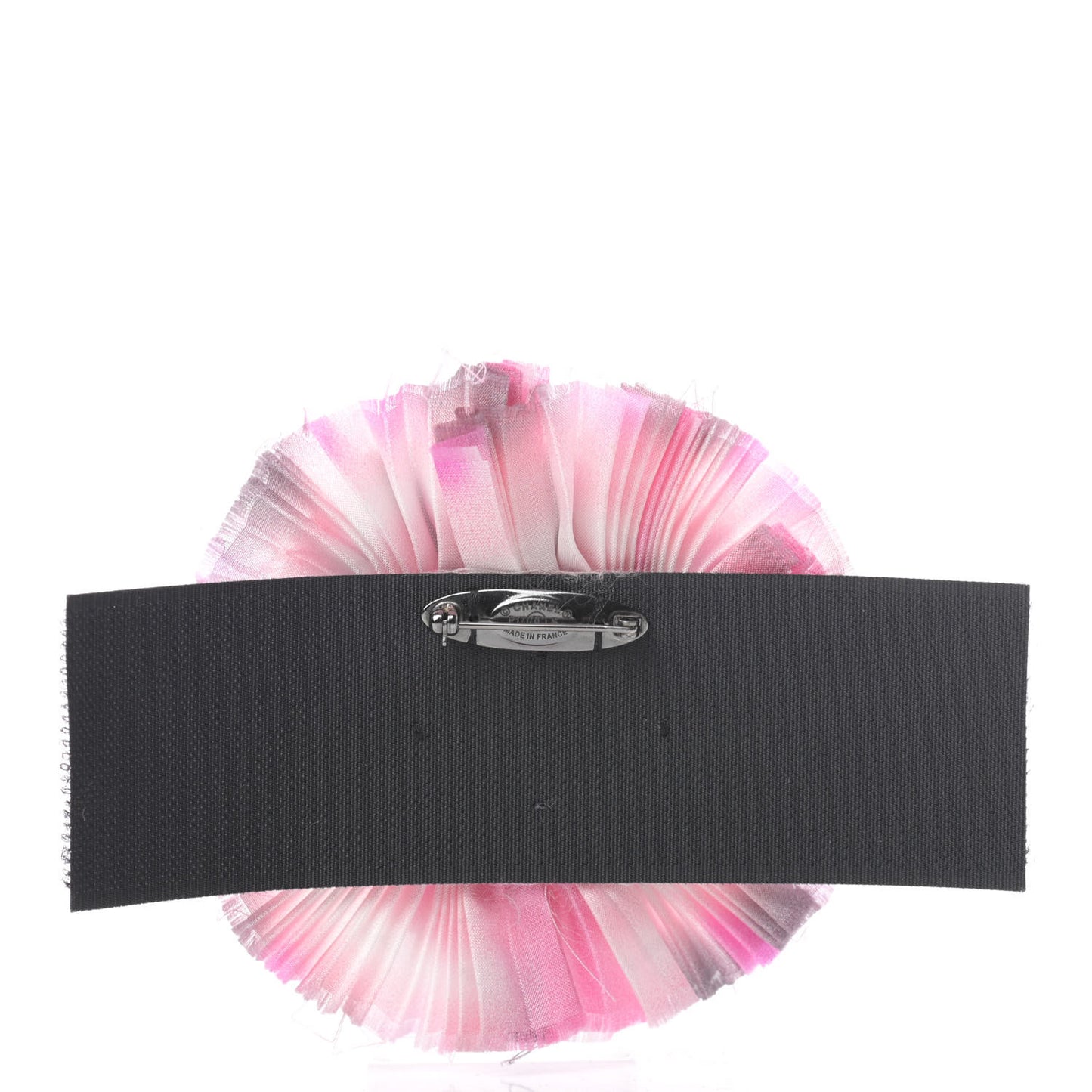 Silk Taffeta Camellia Brooch Pin Pink Black
