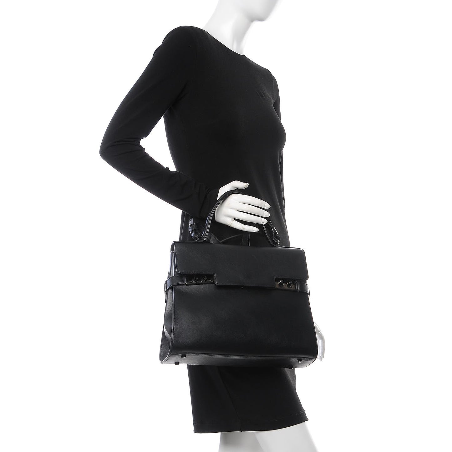 Smooth Calfskin GM Tempete Satchel Black
