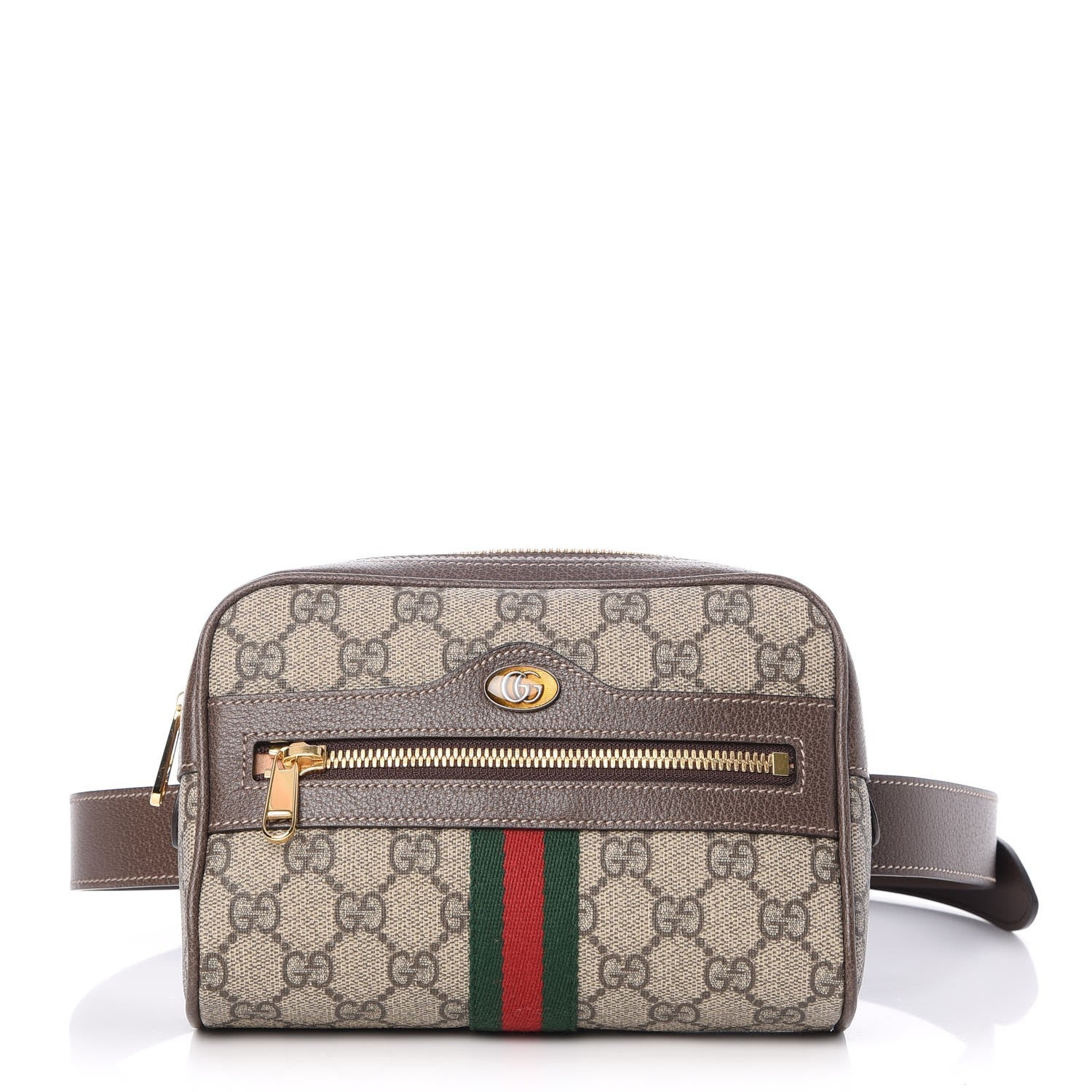Gucci GG Supreme Monogram Web Small Ophidia Belt Bag 85 34 Dark Brown 1 of 7