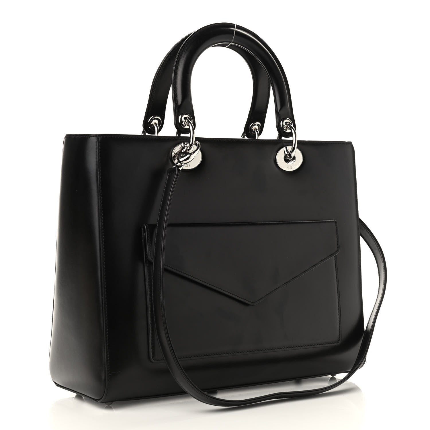 Christian Dior Box Calfskin Lady Dior Pouch Tote Black 3 of 11