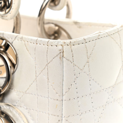 Christian Dior Lambskin Cannage Medium Lady Dior White 17 of 24