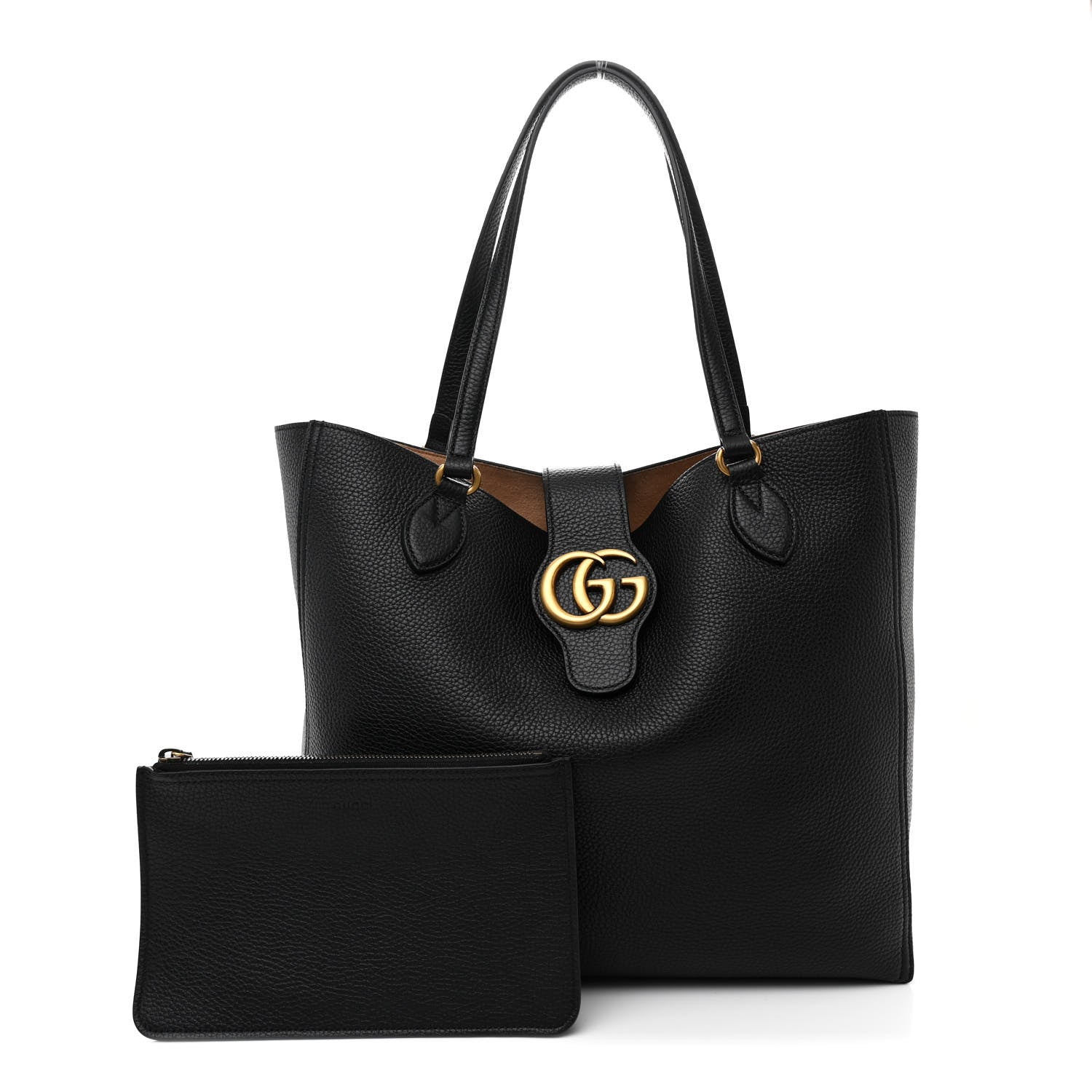 Gucci Grained Calfskin Small Dahlia Tote Black 3 of 12
