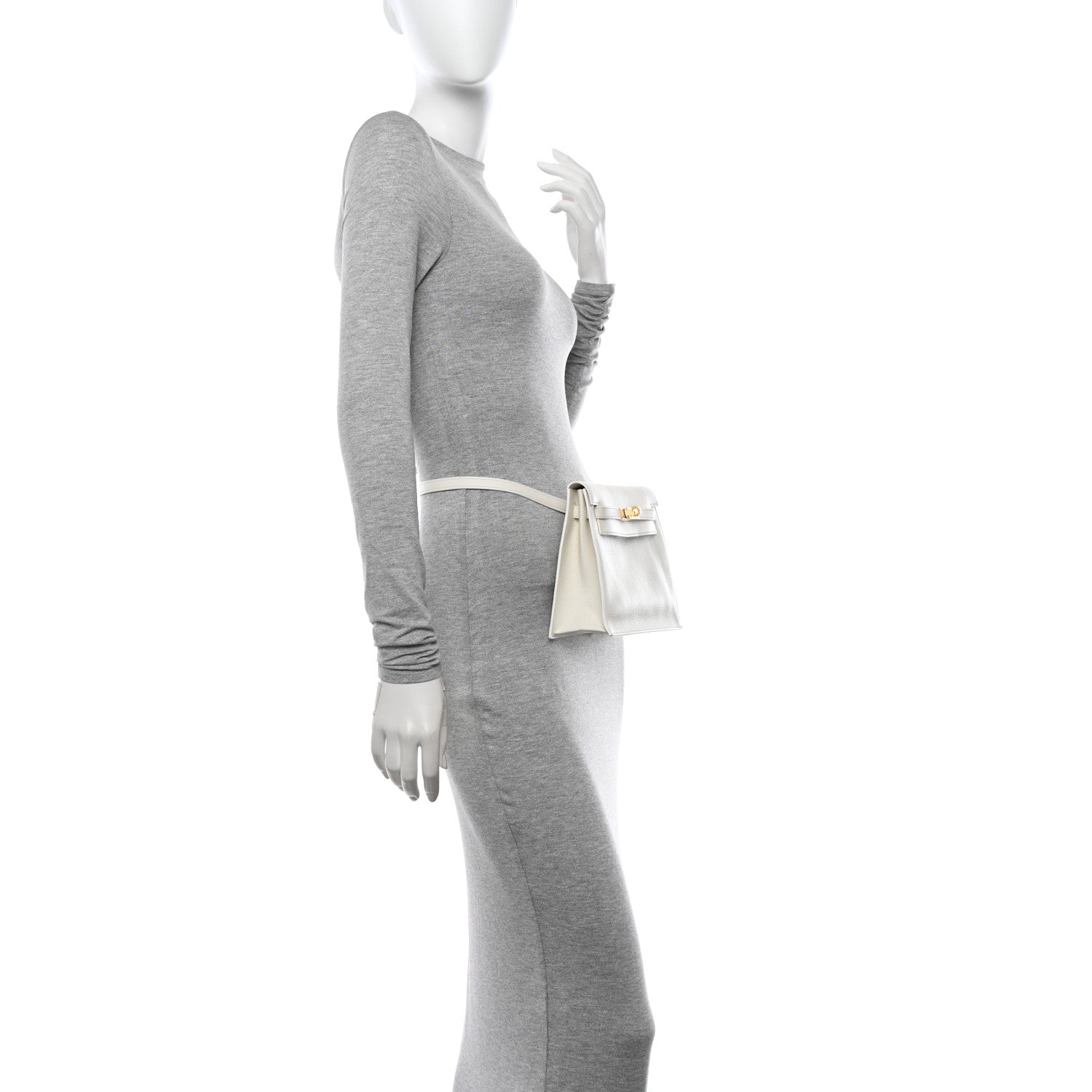 Hermes Evercolor Kelly Danse II Belt Bag White 3 of 16