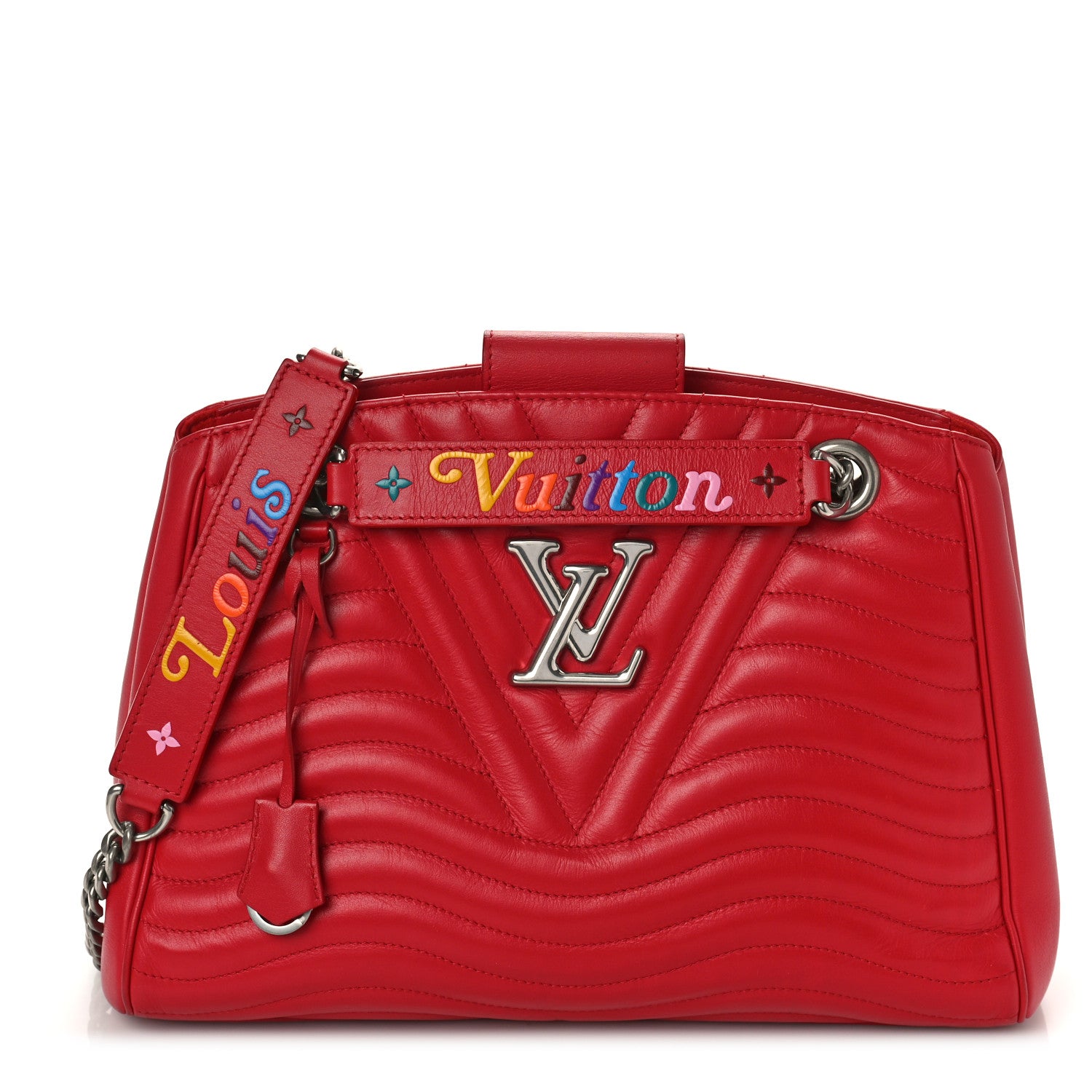 Louis Vuitton Calfskin New Wave Chain Tote Ecarlate 1 of 9