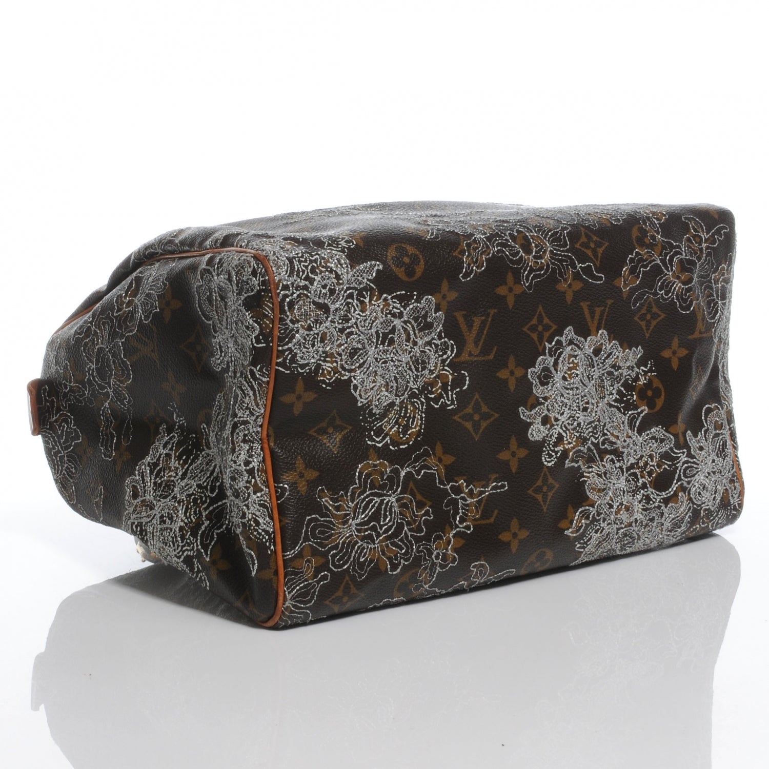 Louis Vuitton Monogram Dentelle Speedy 30 Silver 4 of 7