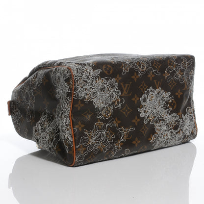 Louis Vuitton Monogram Dentelle Speedy 30 Silver 4 of 7