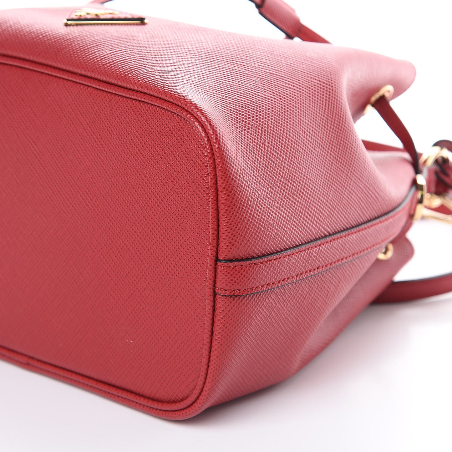 Saffiano Cuir Bucket Bag Fuoco