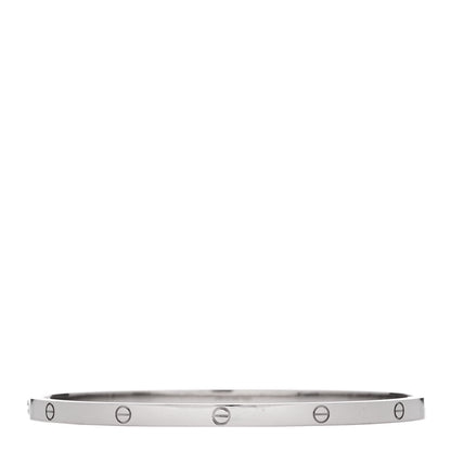 Cartier 18K White Gold Small LOVE Bracelet 19 2 of 8