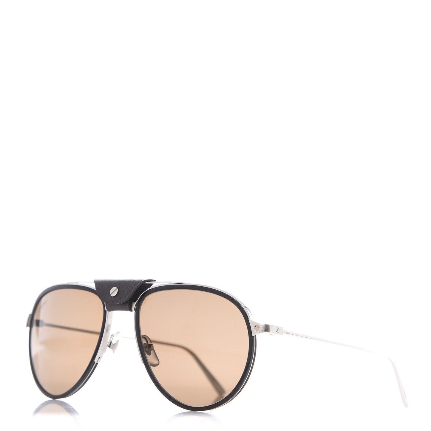 Black Horn Carbon Santos De Aviator Sunglasses Brown