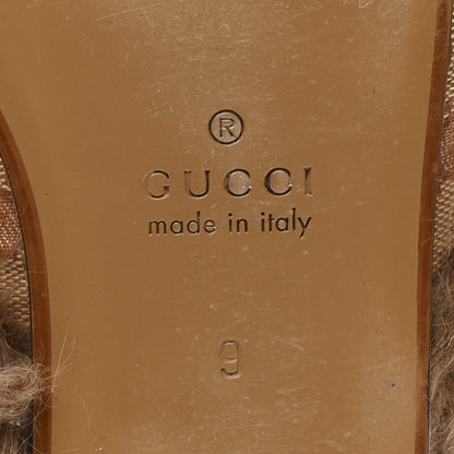 Gucci GG Monogram Fur Mens Princetown Slippers 9 Beige Ruggine Rust 7 of 10