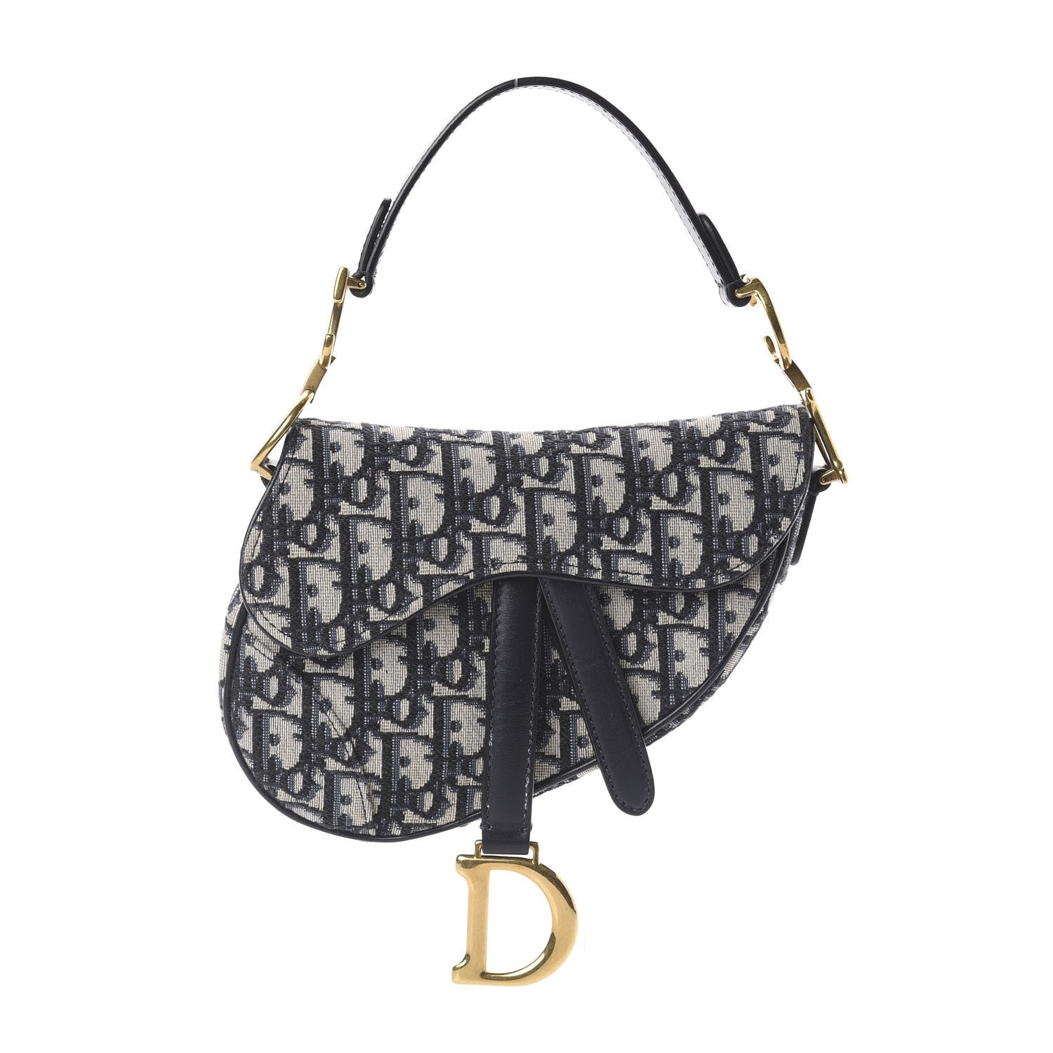 Christian Dior Oblique Mini Saddle Bag Blue 1 of 8