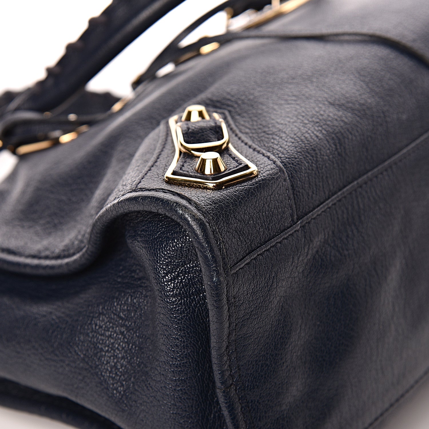 Balenciaga Chevre Gold Metallic Edge Hardware City Bleu Nuit Dark Sea 13 of 18