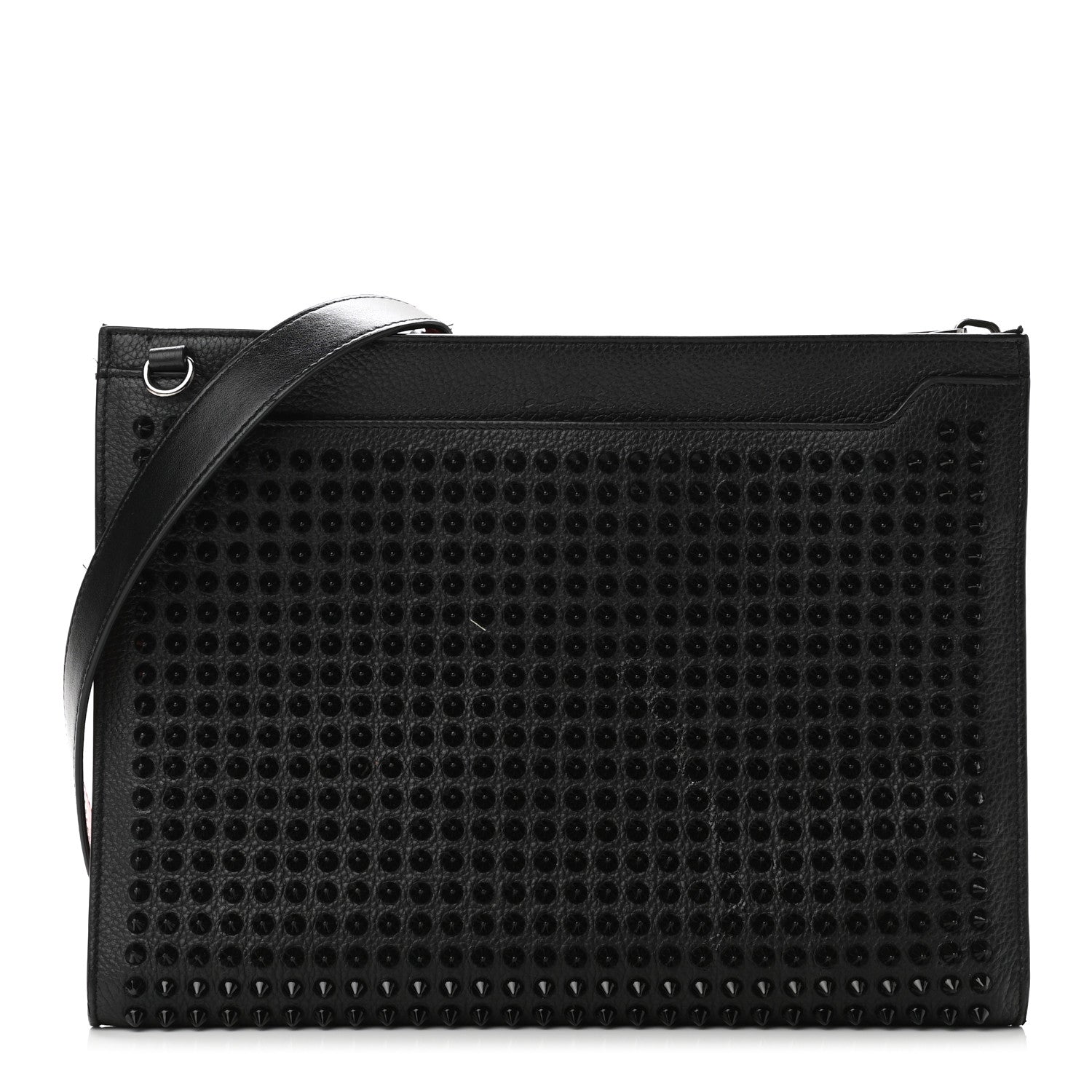 Christian Louboutin Calfskin Studded Skypouch Crossbody Clutch Black 1 of 11