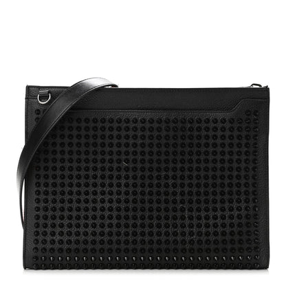 Christian Louboutin Calfskin Studded Skypouch Crossbody Clutch Black 1 of 11