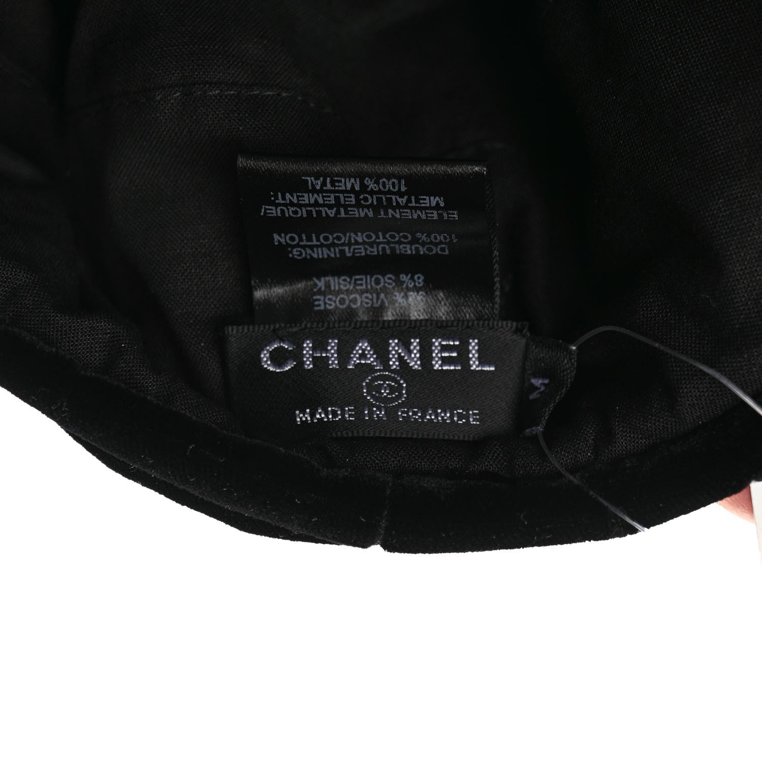 Chanel Velvet Beret Hat M Black 7 of 7