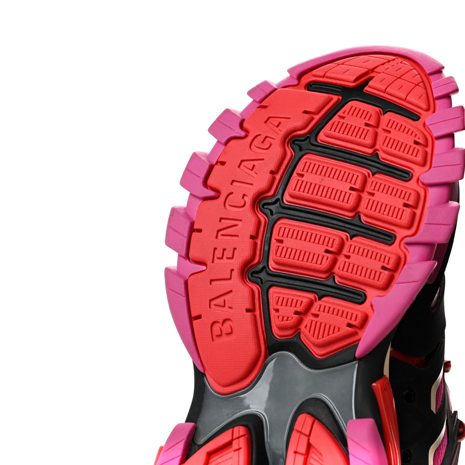 Balenciaga Mesh Nylon Womens Track Sneakers 40 Black Pink Red 7 of 8