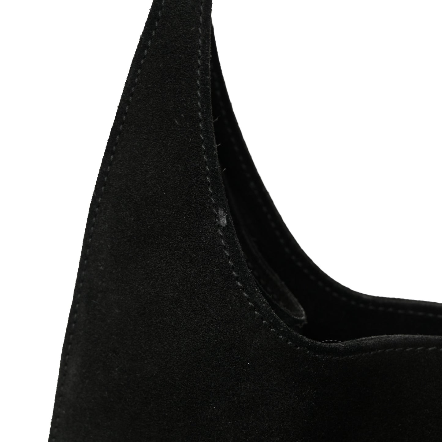 Suede Logo Shoulder Bag Black