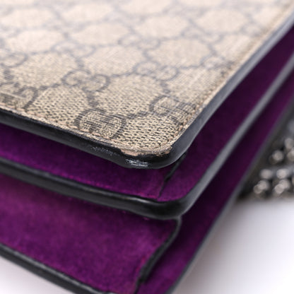 Gucci GG Supreme Monogram Embroidered Small Dionysus Shoulder Bag Purple 14 of 15