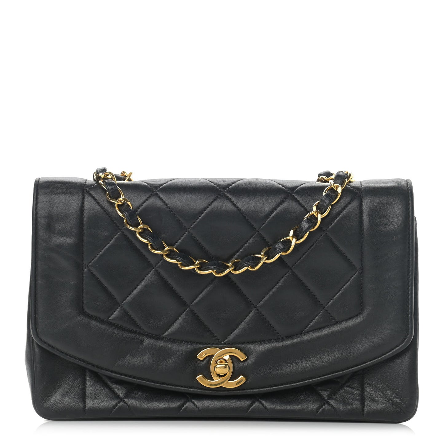 Lambskin Quilted Small Single Flap Black