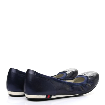 Gucci Imprime Monogram Ballerina Flats 38.5 Blue 4 of 10