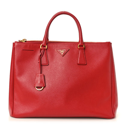 Prada Saffiano Large Galleria Double Zip Tote Fuoco 1 of 11
