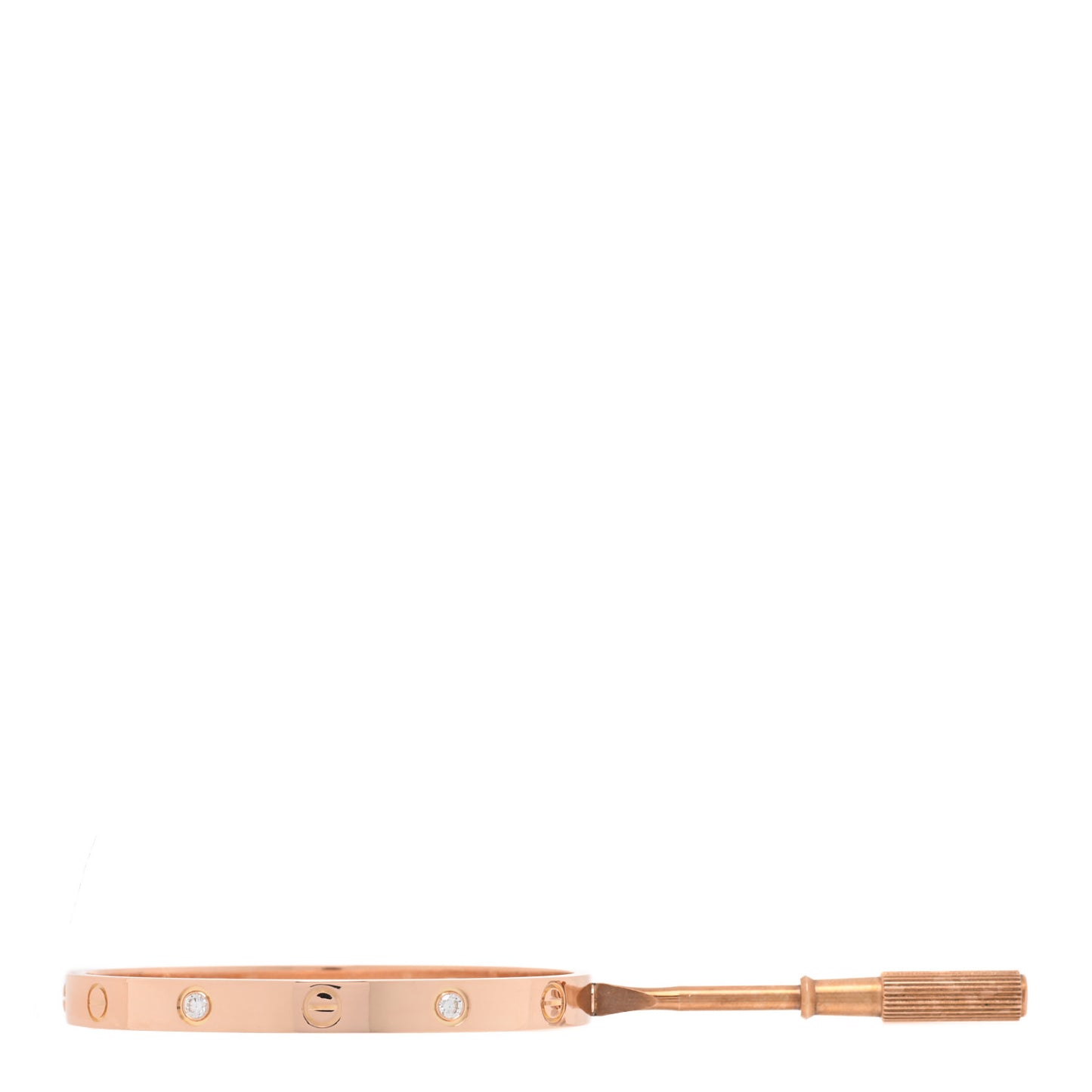 18K Pink Gold 4 Diamond LOVE Bracelet 17