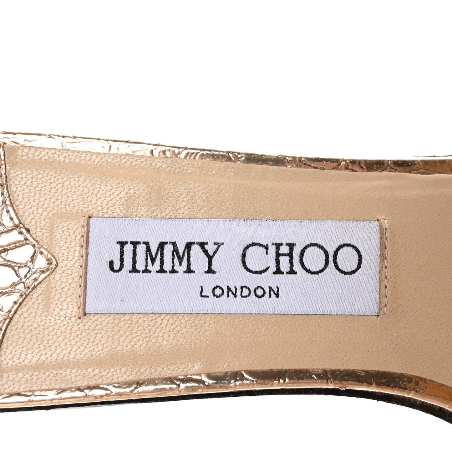 Metallic Calfskin Crocodile Embossed Cork DeeDee Platform Wedge Slide Sandals 37.5 Gold