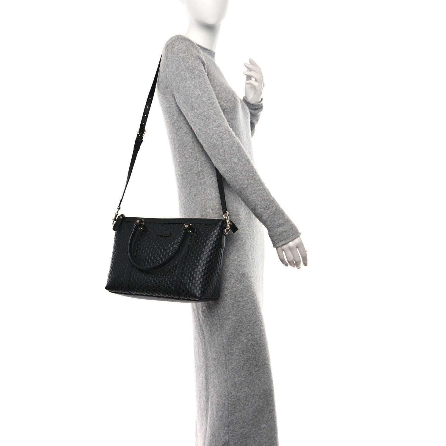 Gucci Soft Microguccissima Small Zippered Satchel Black 2 of 10