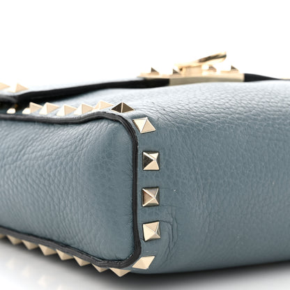 Valentino Garavani Pebbled Calfskin Rockstud Flip Lock Flap Messenger Bag Amadeus 8 of 13