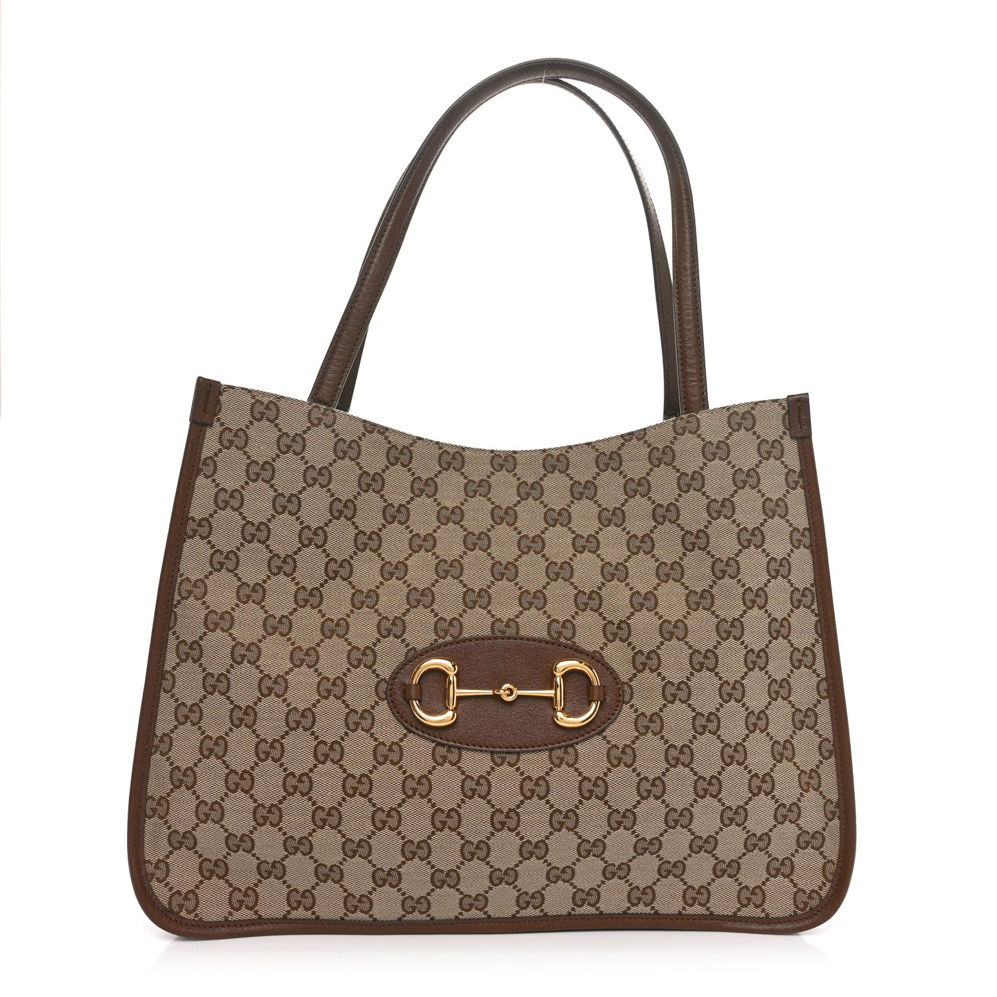 Monogram New Sakai Calfskin Lux Horsebit 1955 Tote Bag Beige Ebony Brown Sugar