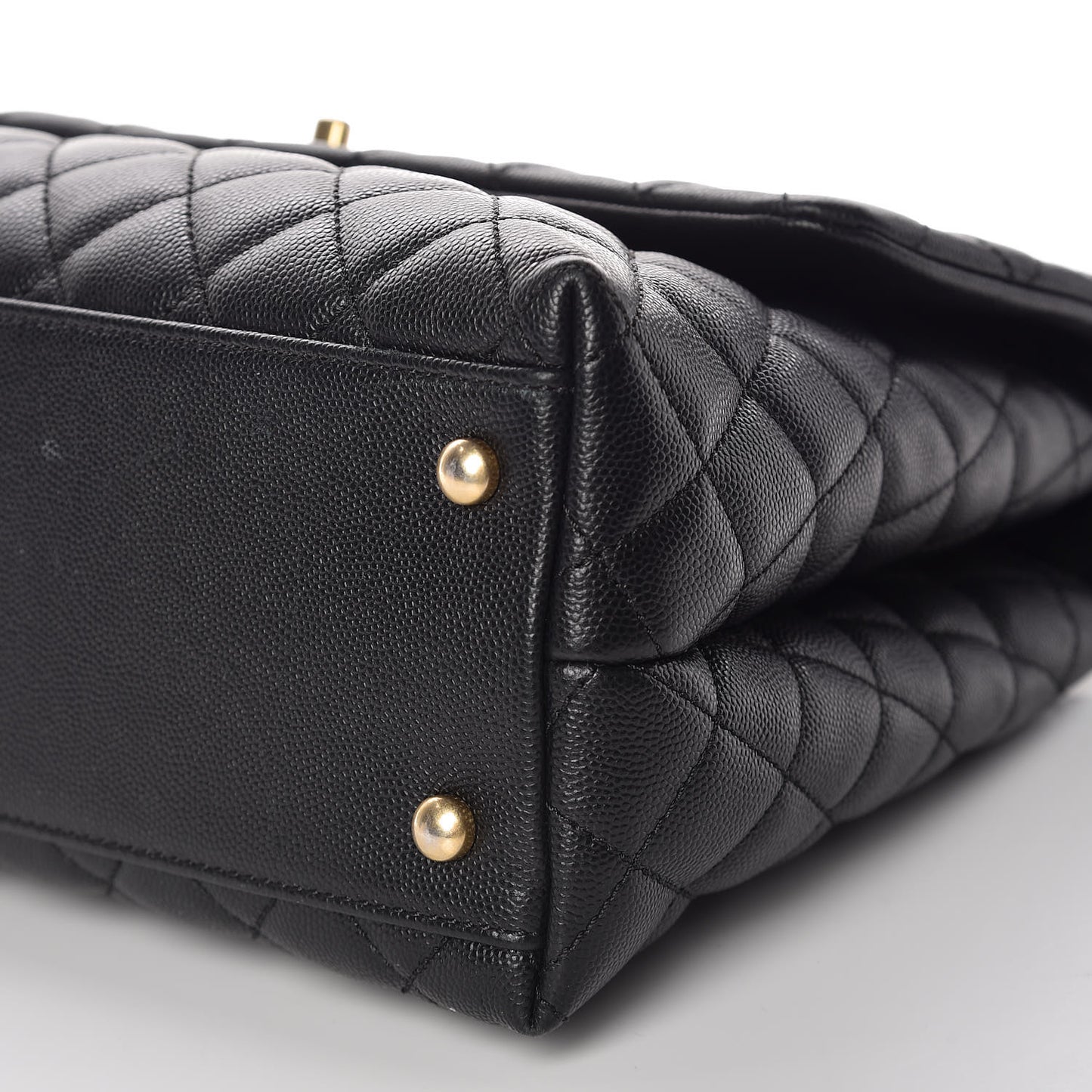 Caviar Quilted Medium Coco Handle Flap Black