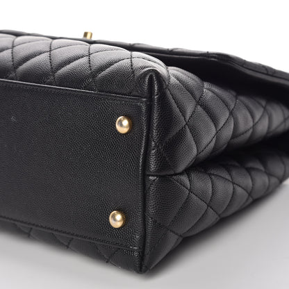 Chanel Caviar Quilted Medium Coco Handle Flap Black 6 of 10
